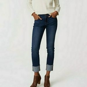 Ann Taylor Loft Modern Straight Frayed Hem Jeans